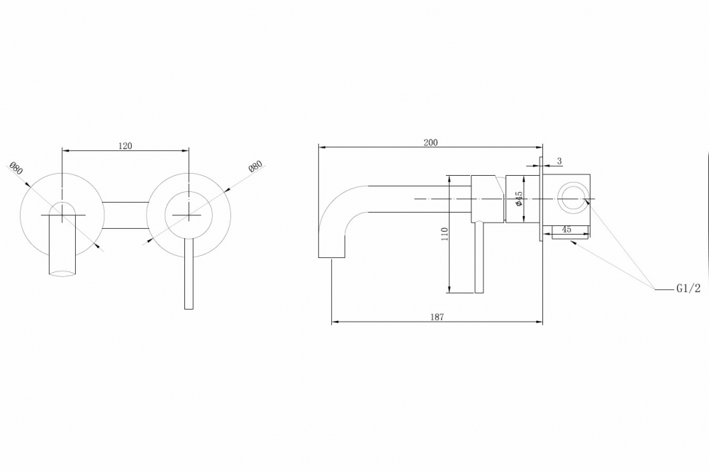 Смеситель ABBER Wasser Kreis AF8112G для раковины скрытого монтажа, золото матовое