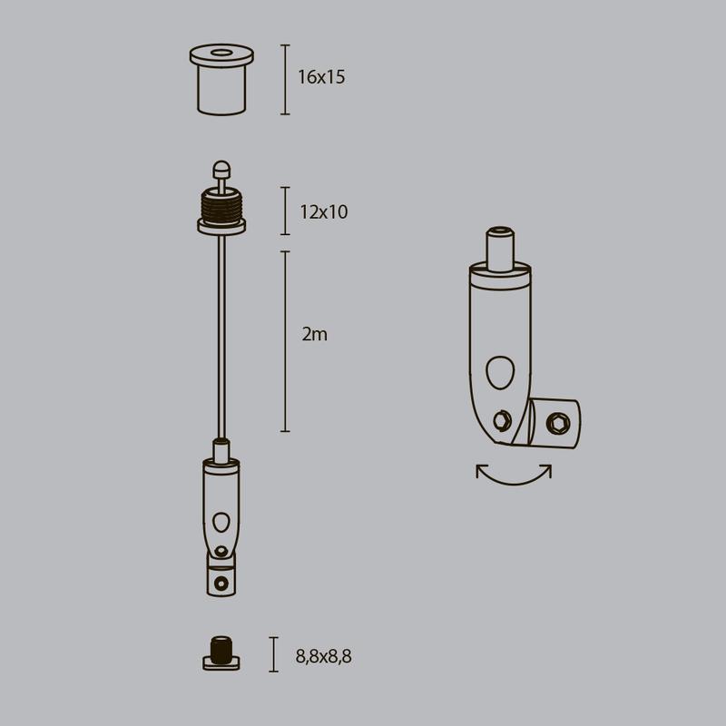 Комплект подвесов для радиусного профиля (уп.2шт) Maytoni ALM-3535R-P-2M