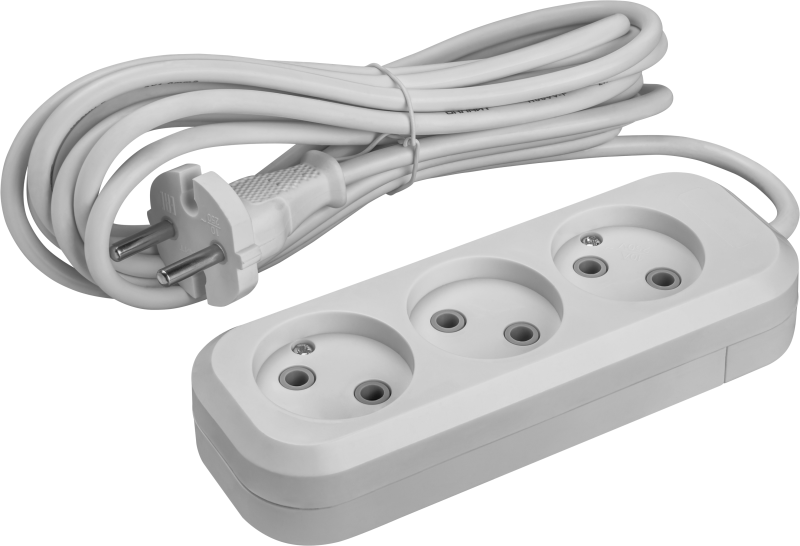 Удлинитель 3х3м без заземл. 10А IP20 90508 OPE-S-03-300-X-2х1 ОНЛАЙТ 90508