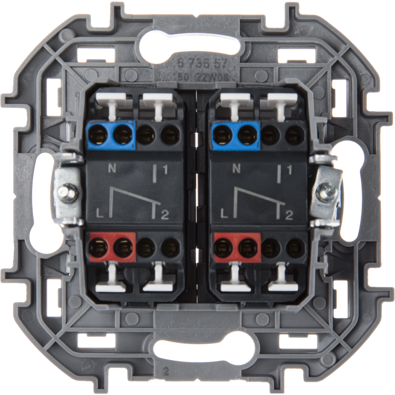 Переключатель модульный 2-кл. Inspiria 10AX 250В алюм. Leg 673657