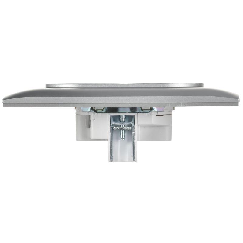 Розетка 2-м SKANDY 10А без заземл. защ. шторки в сборе SK-R09S серебр. IEK SK-R23-10-K23-F