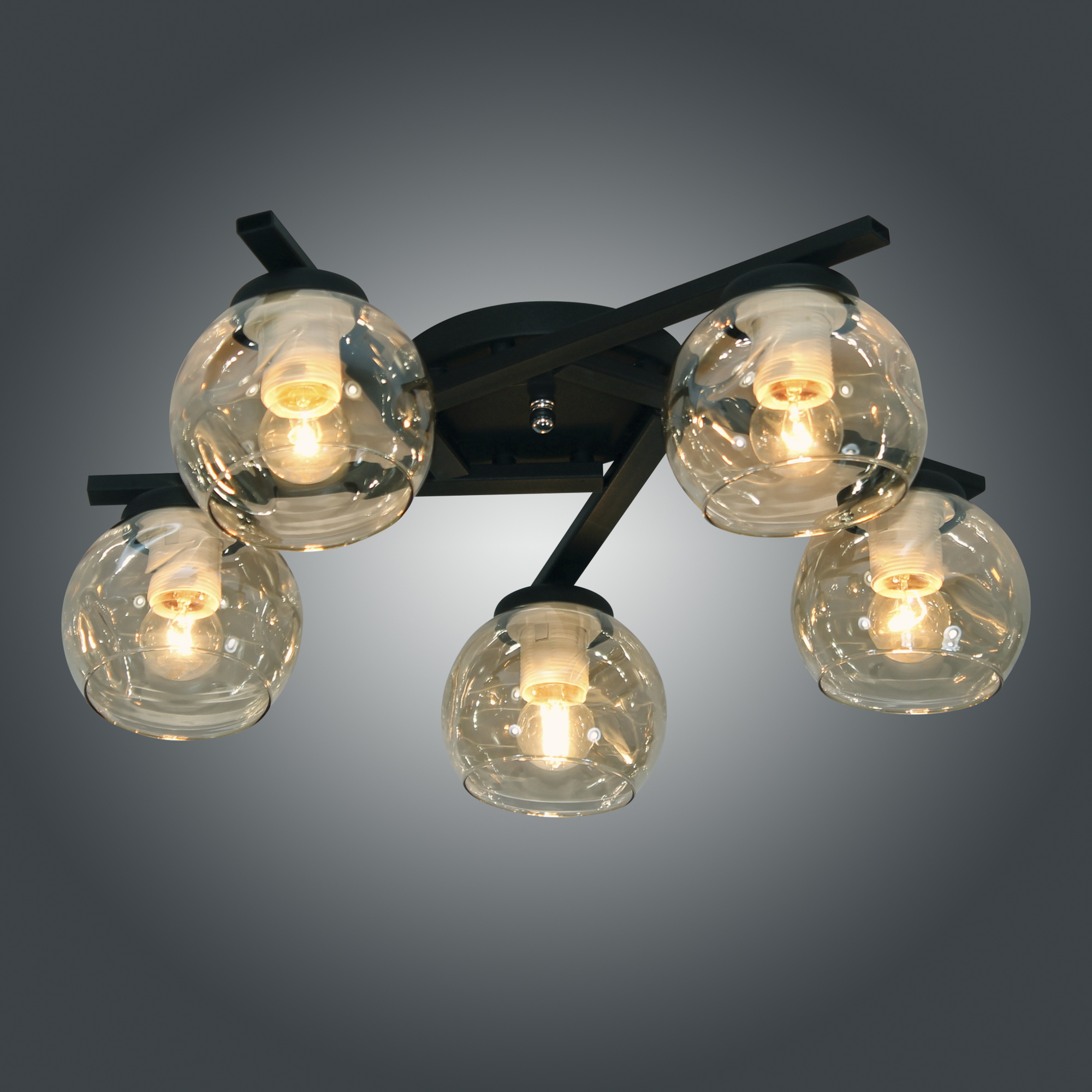 Светильник потолочный Альфа 151 черный НПБ 01-5х60-151 Е27