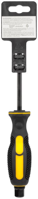Отверткa ударная сталь S2 шестигран. жало боек под ключ прорезиненная ручка профи 6х100мм SL FIT 55636
