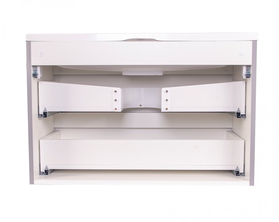 Тумба подвесная "Бергамо мини 80" (2 ящ.) Люкс антискрейтч серый, PLUS