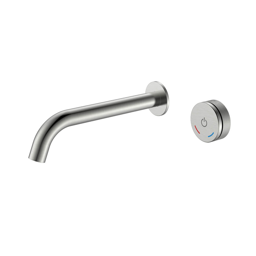 Смеситель автоматический для раковины из стены на 2 отв. TECH Nikel Brush