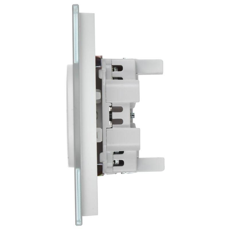 Розетка 2-м SKANDY 10А без заземл. без защ. шторок для плоской вилки SK-R03W арктич. бел. IEK SK-R20-10-K01