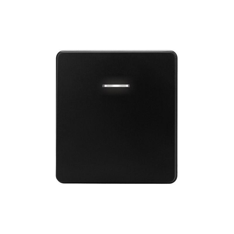 Выключатель перекрестный (переключатель) 1-кл. СП ROUND 10А с подсветкой оникс Kranz KR-78-0718-3