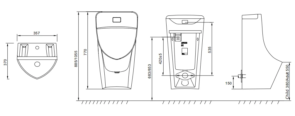Писсуар ARROW AN636 подвесной