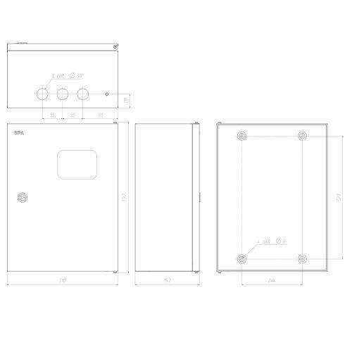 Корпус металлический ЩУ 3-1-0 76 У1 395x310x155 IP54 NO_SIMPLE_STM_SHU-3/1-0 ЭРА Б0046704