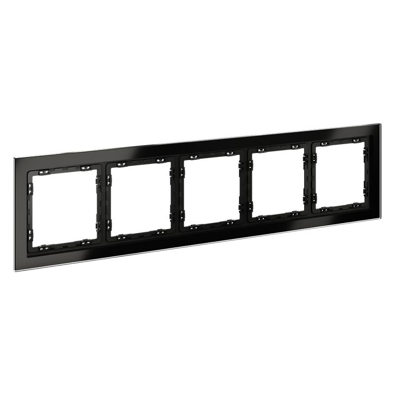 Рамка 5-м S70 стеклян. черн. Voltum VLS110508