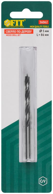 Сверло по дереву CrV Профи 5мм FIT 36062