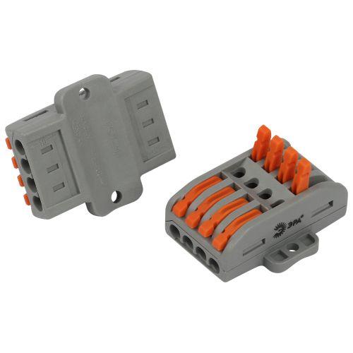 Клемма проходная с монтажн. площадкой 222-2414Р 4п 0.08-2.5/4кв.мм с рычагами NO-225-400 (уп.10шт) Эра Б0067895