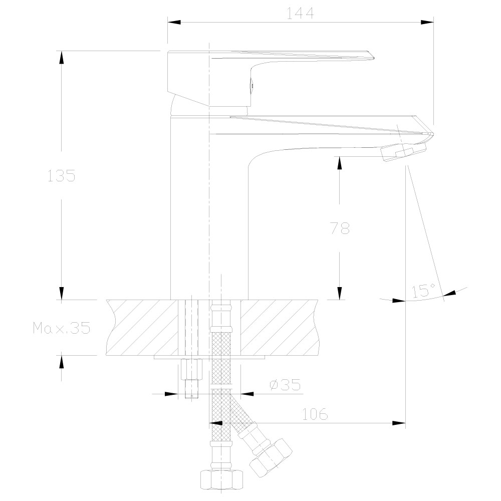 Смеситель для раковины Rossinka RS28 (RS28-11)