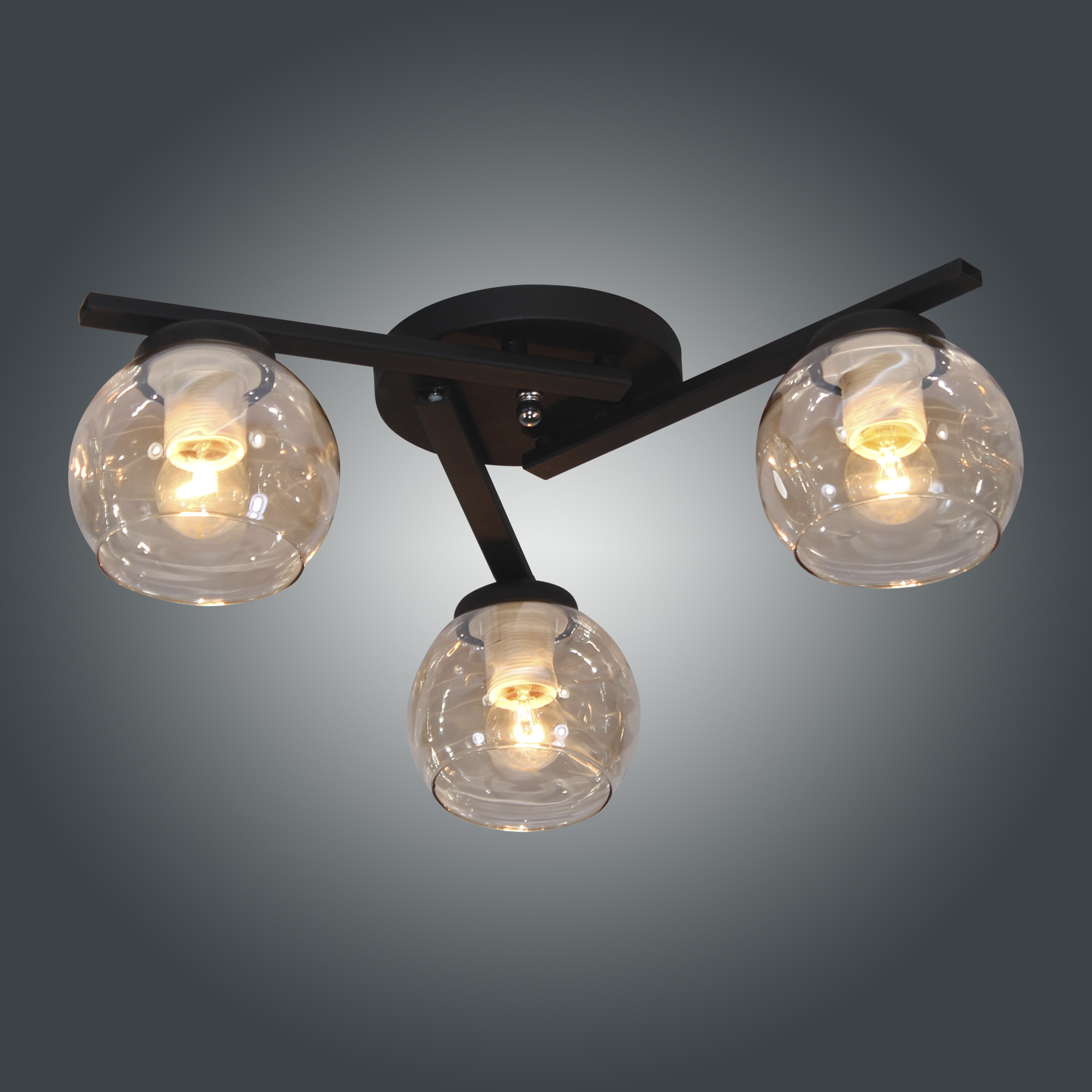 Светильник потолочный Альфа 131 черный НПБ 01-3х60-131 Е27