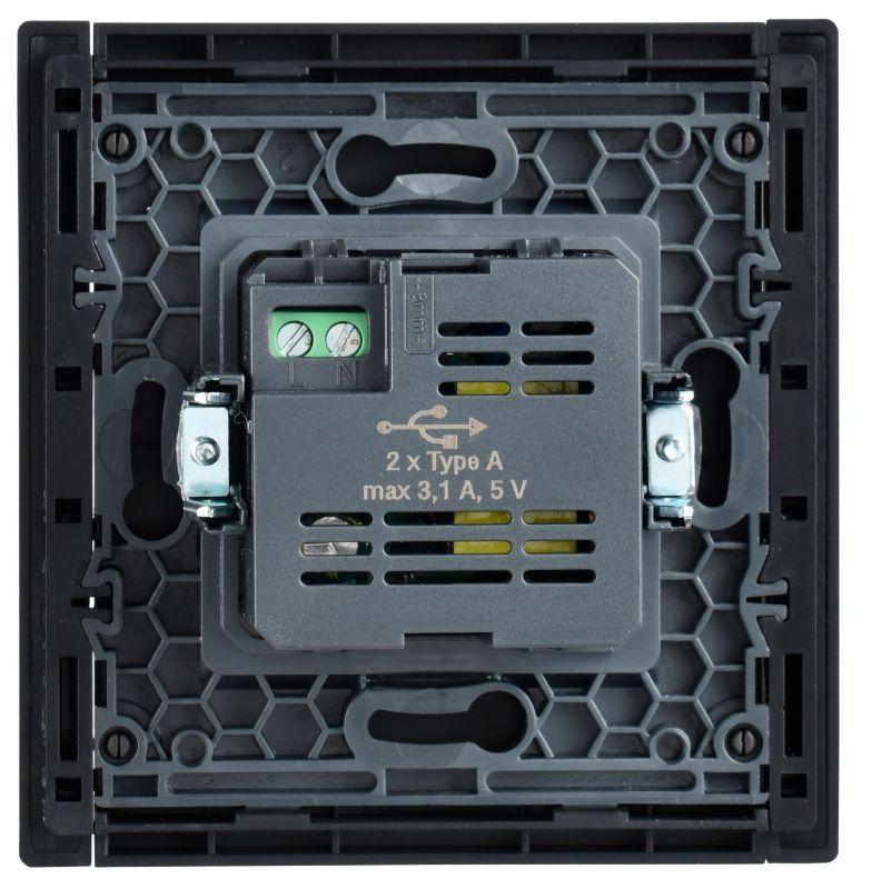 Розетка USB A+A 3.1А FORTE&PIANO FP149 черн. IEK FP-U21-D31-K02