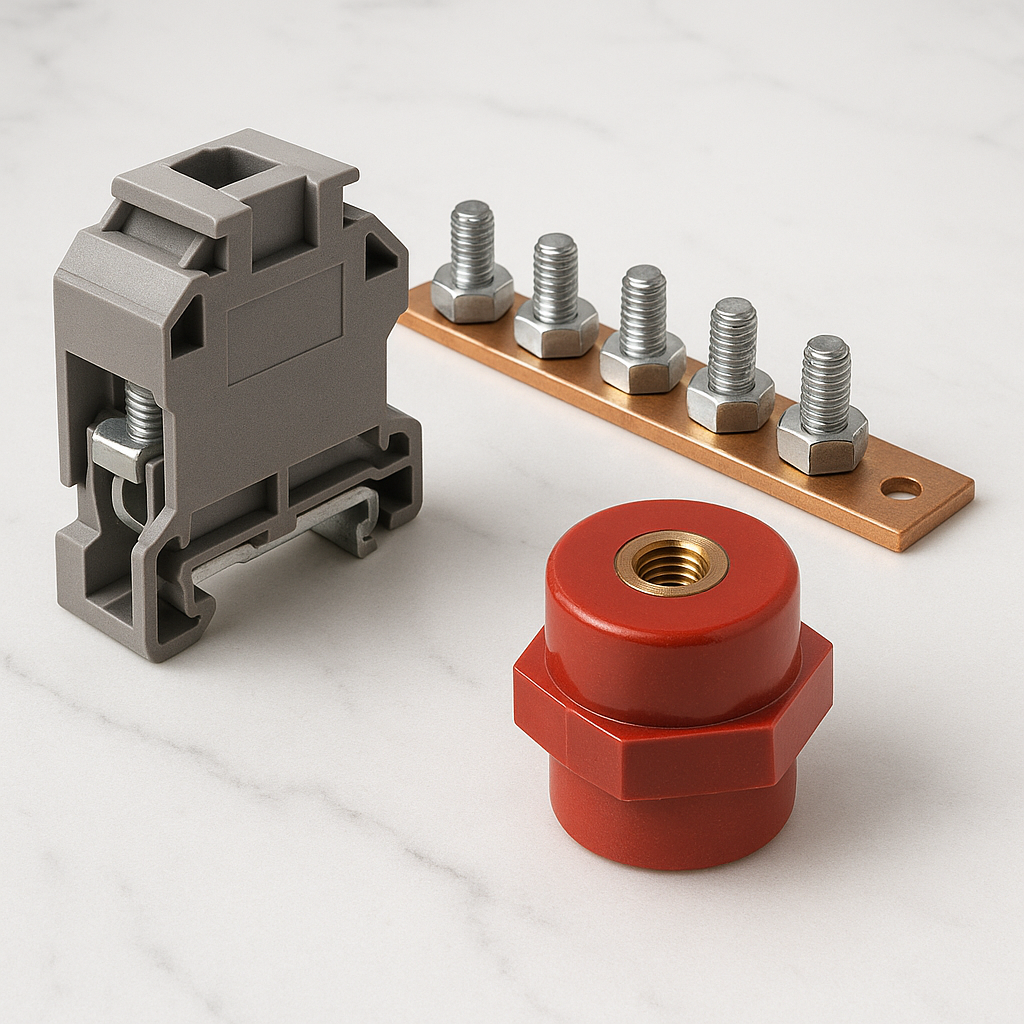 Клеммники, шины, изоляторы