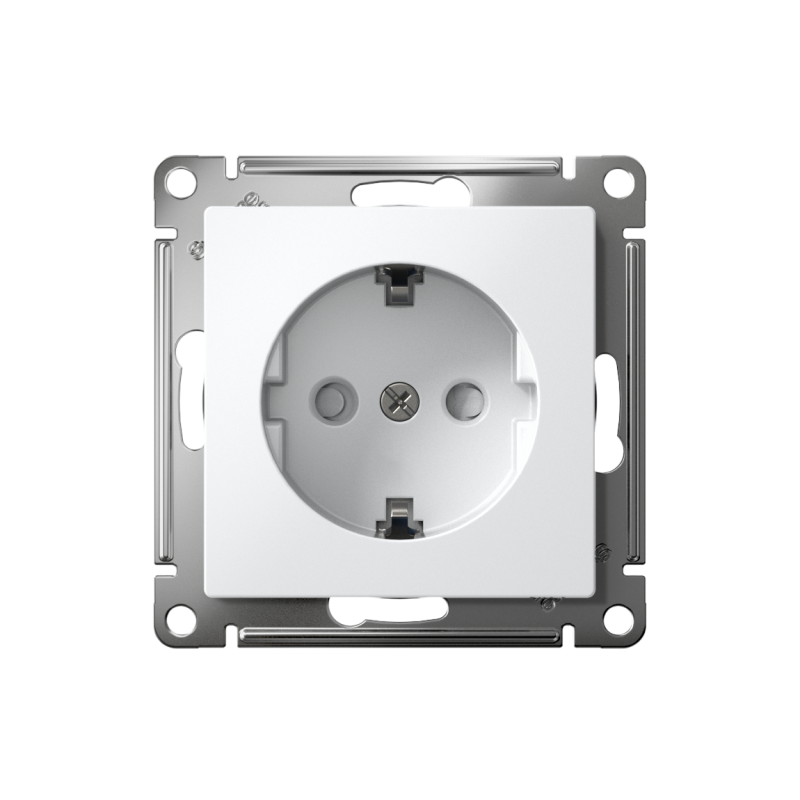 Розетка AtlasDesign 16А с заземл. защ. шторки быстрозажим. клем. механизм бел. SE ATN000145S