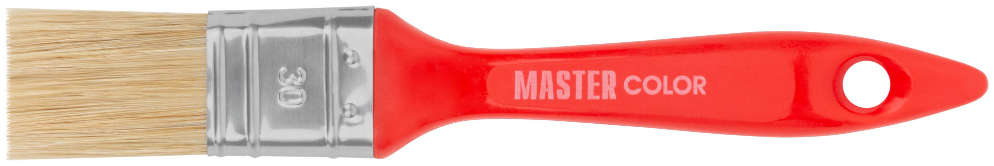 Кисть флейцевая, толщ. 12 мм, 70% ПБT/30% светлая натур. щетина, нерж.обжим, пласт. ручка, ширина 30 мм