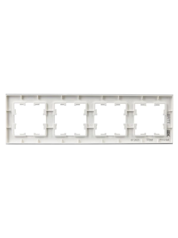Рамка 4-м BRITE РУ-4-2-БрБ стекло бел. IEK BR-M42-G-K01