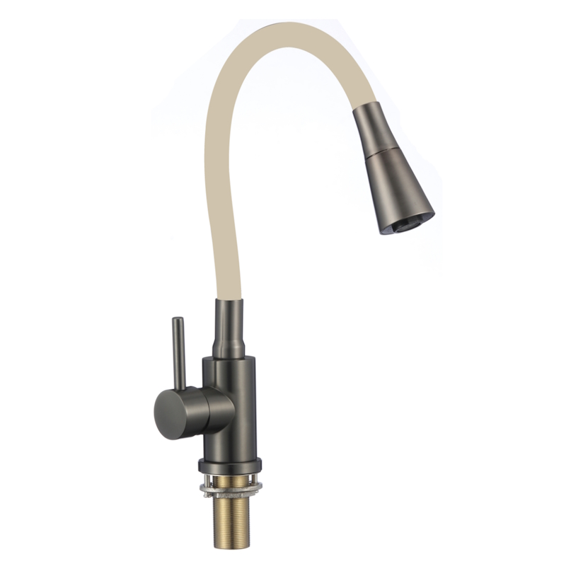 Смеситель для кухни с гибким изливом и режимом душ Savol S-3002QM-12, графит