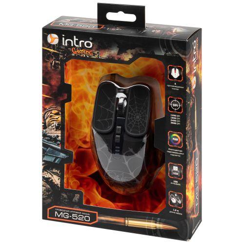 Мышь MG520 игровая проводная 1200-3600dpi черн. Intro Б0056131