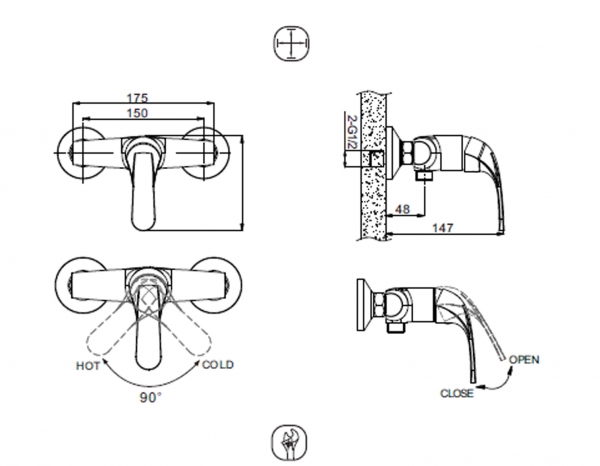 Смеситель для душа Bravat Fit (F9135188CP-01-RUS)