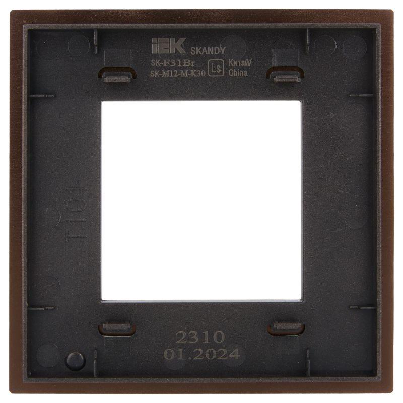 Рамка 1-м SKANDY SK-F31Br металл шоколад IEK SK-M12-M-K30