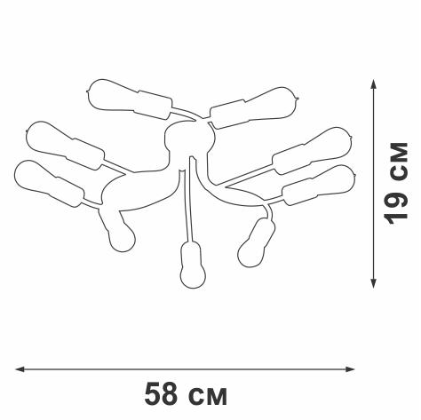 Люстра 9хE27 макс. 60Вт Vitaluce V4449-1/9PL