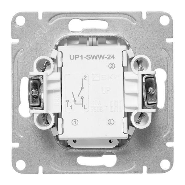 Выключатель 2-кл. СП Эпика с подсветкой механизм бел. EKF UP1-SWW-24