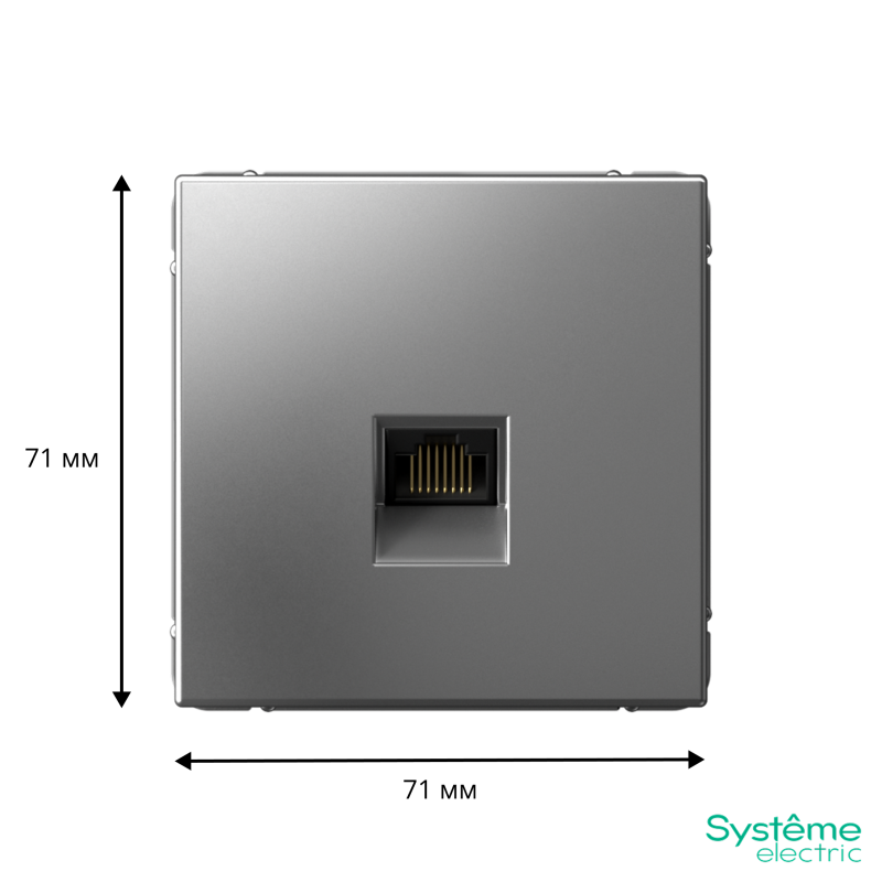 Розетка компьютерная ArtGallery RJ45 кат.6A механизм сталь SE GAL000986