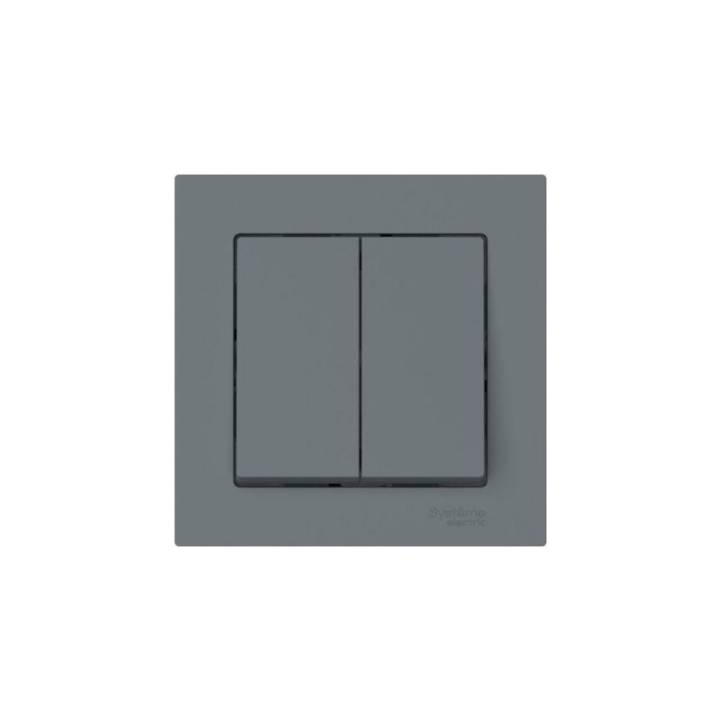 Выключатель 2-кл. AtlasDesign (сх. 5) 10AX быстрозажим. клем. в сборе грифель SE ATN000752S