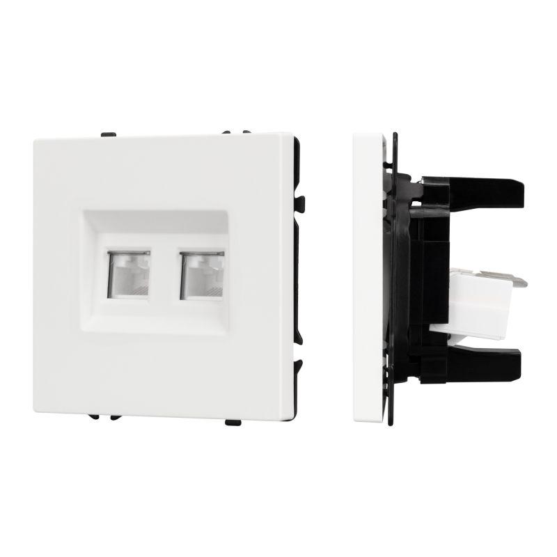 Механизм сдвоенной компьютерной розетки SCT-NOBE-MPC2-SFPL-WH RJ-45 CAT6 Arlight 054312