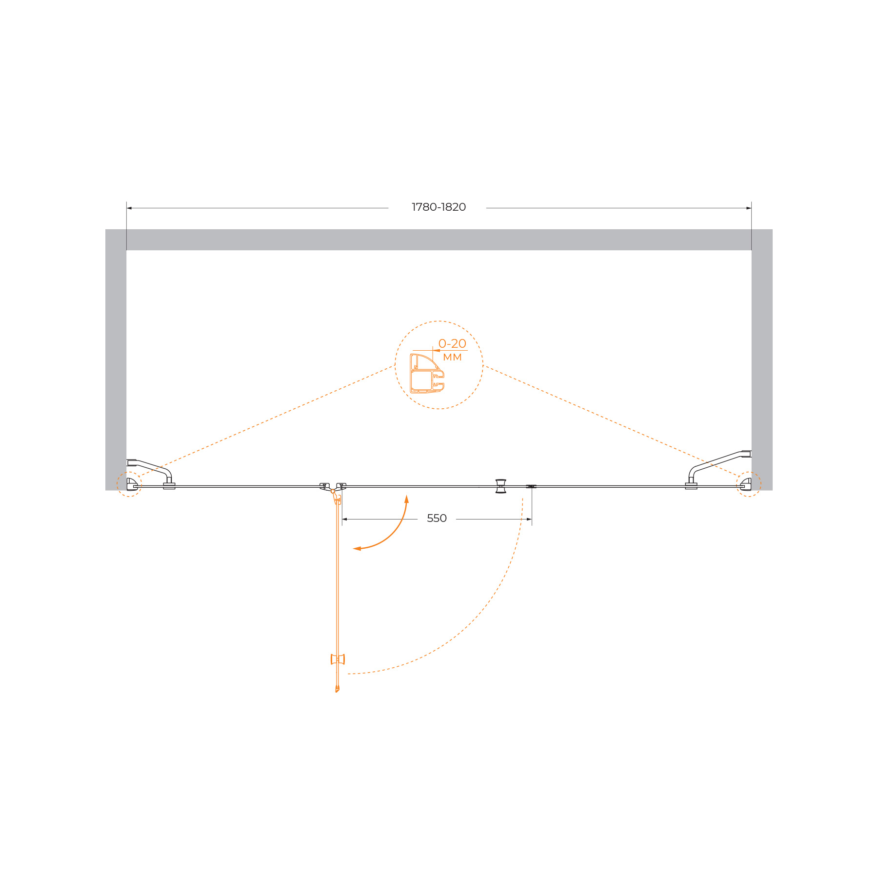 Душевая дверь CEZARES VERONA-W-B-13-60+60/60-P-Cr-L