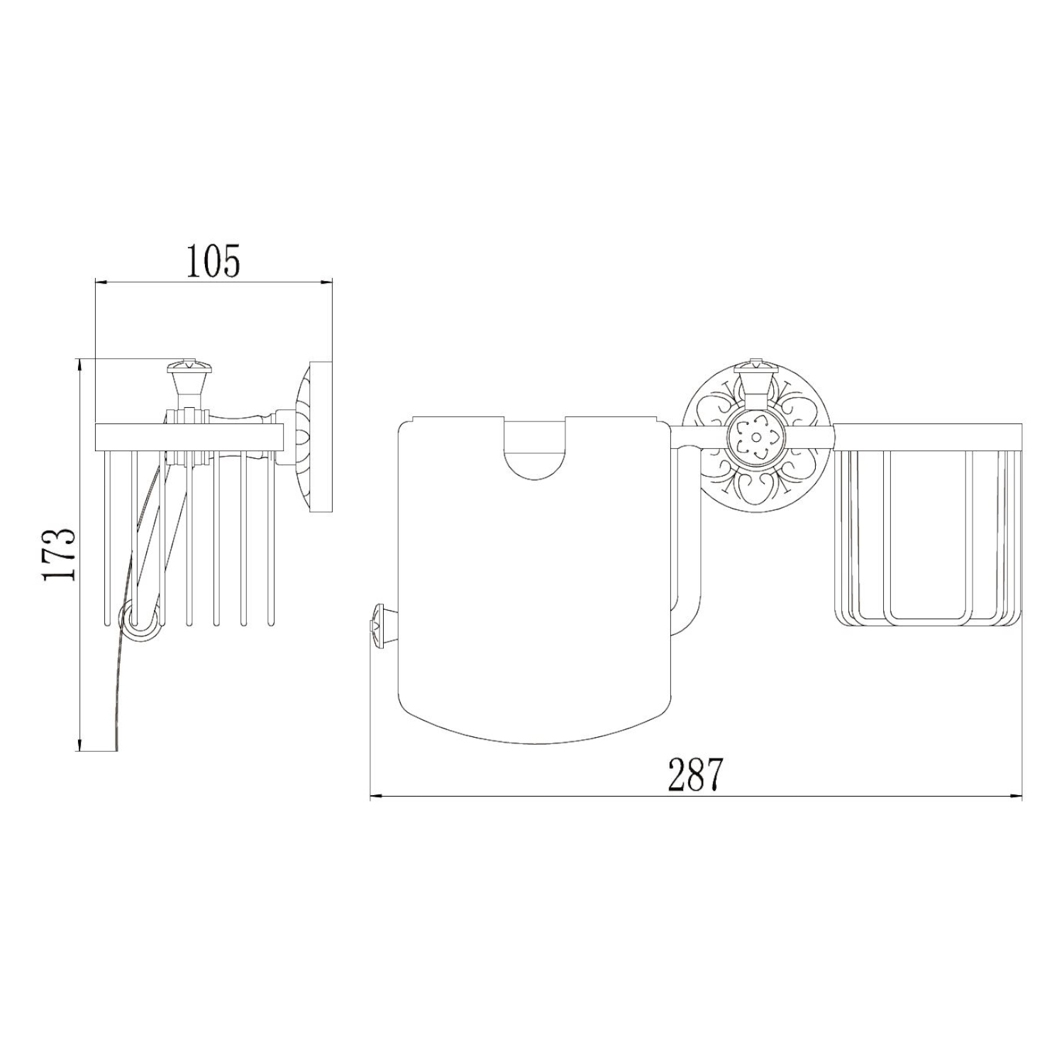 Держатель для туалетной бумаги и освежителя Savol S-L05851C, бронза