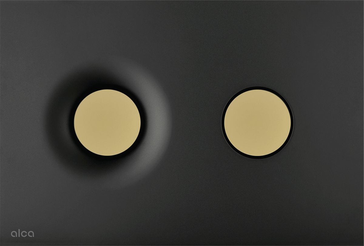 M1978-7 Кнопка смыва, черный-мат/золотой-мат (335689)