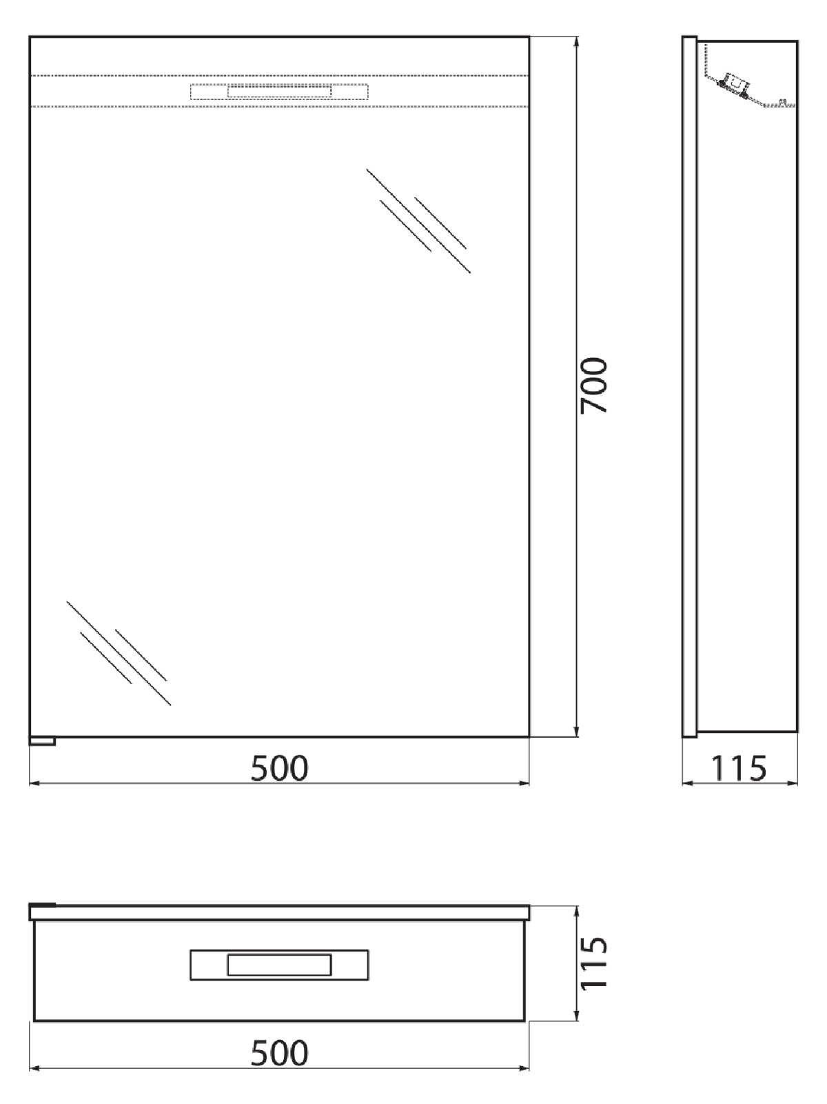 Зеркало-шкаф BelBagno SPC-1A-DL-BL-500