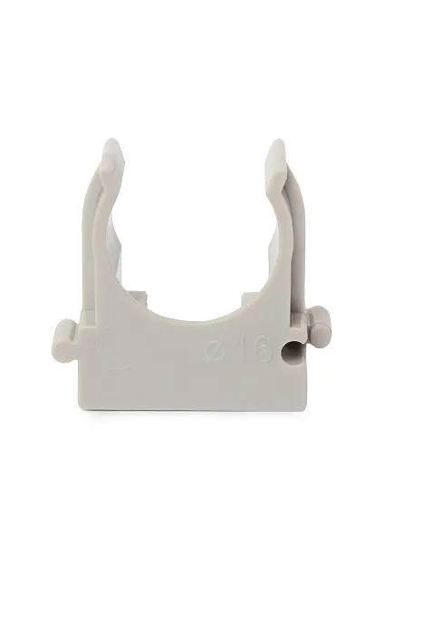 Держатель для труб (клипса) d16мм для монтажного пистолета пластик. RAL7035 OBO 6836301