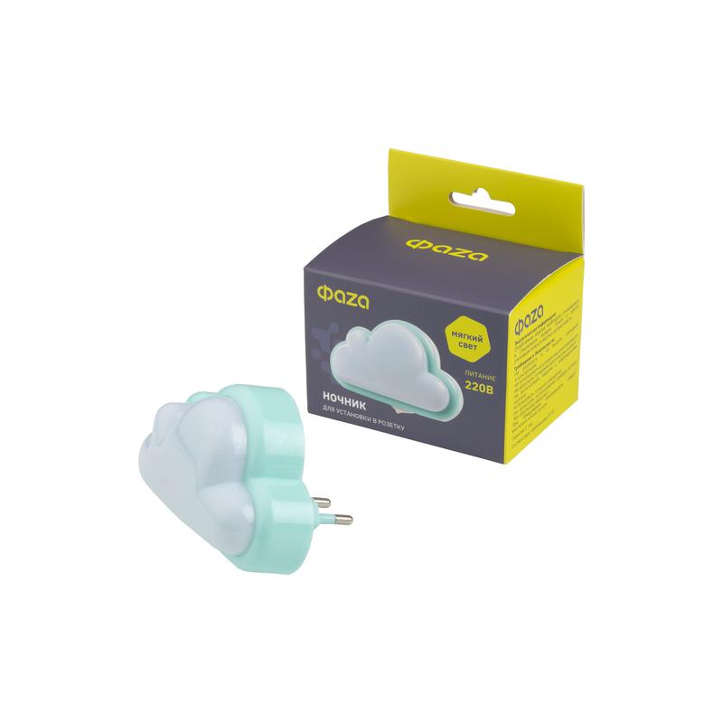 Светильник светодиодный NL-05-bu 0.5Вт 6500К IP20 в розетку ночник син. ФАZА 5061927
