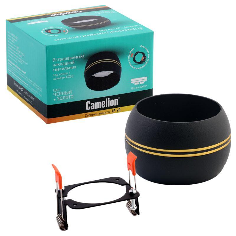 Светильник встраиваемый IP20 металлический под лампу GX53 LGX53-03 C02 черн. Camelion 15398