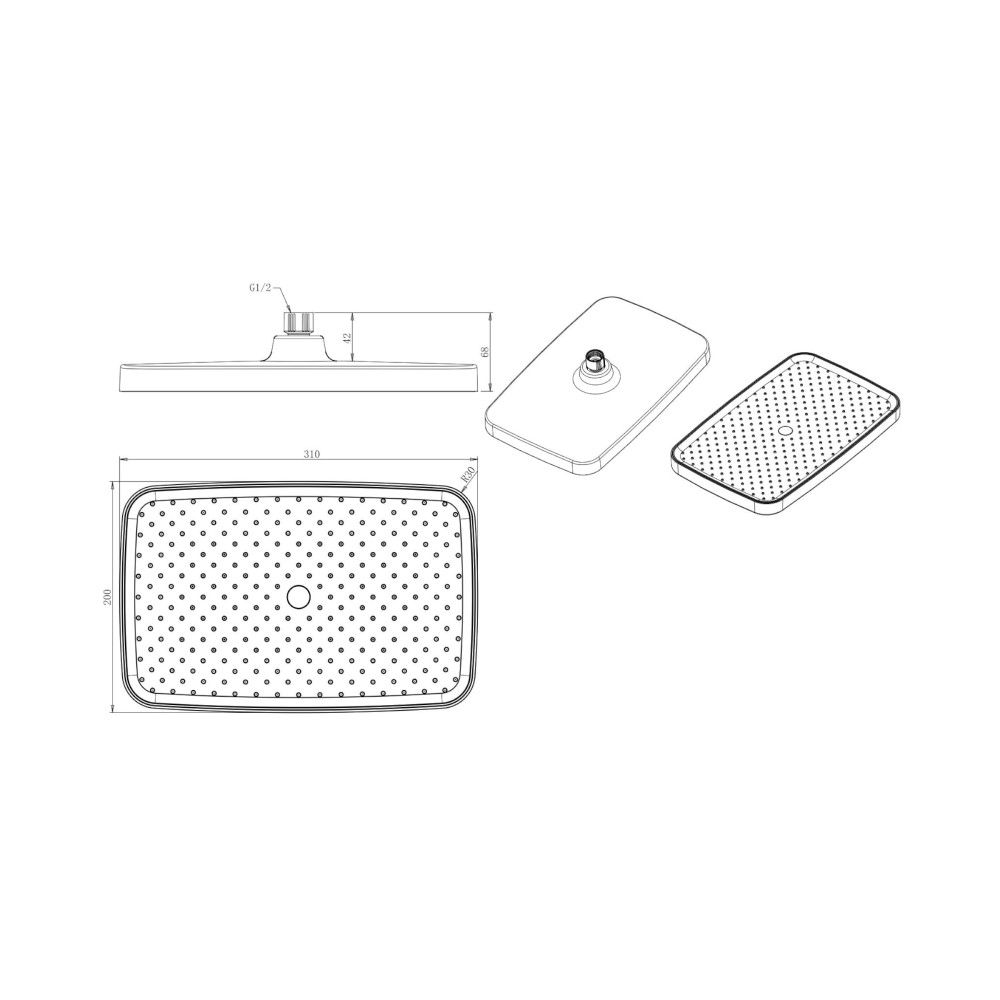 Верхний душ Savol SK-DP02, белый