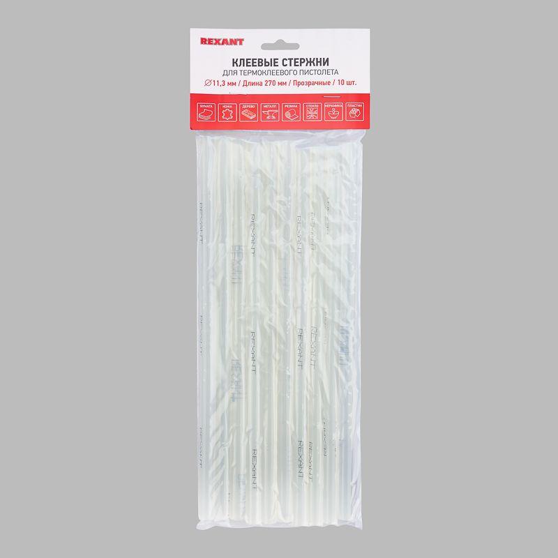 Стержень клеевой d11.3мм L270мм прозр. (уп.10шт) Rexant 09-1270