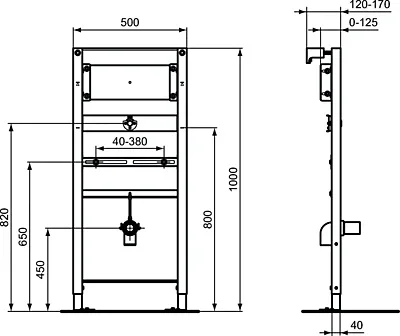R016367 Универсальная рама для монтажа писсуара Ideal Standard PROSYS