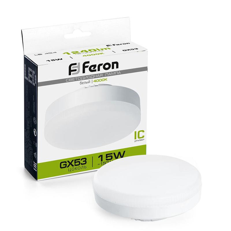 Лампа светодиодная 15Вт 230В GX53 4000К LB-454 FERON 25836