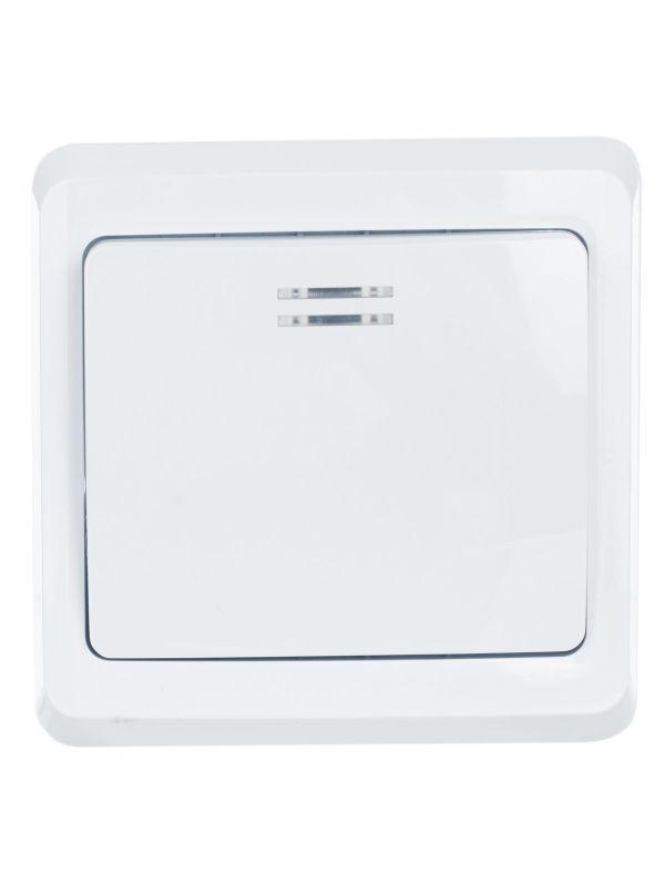 Выключатель 1-кл. СП Вега 10А IP20 ВС10-1-1-ВБ с индикацией бел. GENERICA EVV11-K01-10-DM