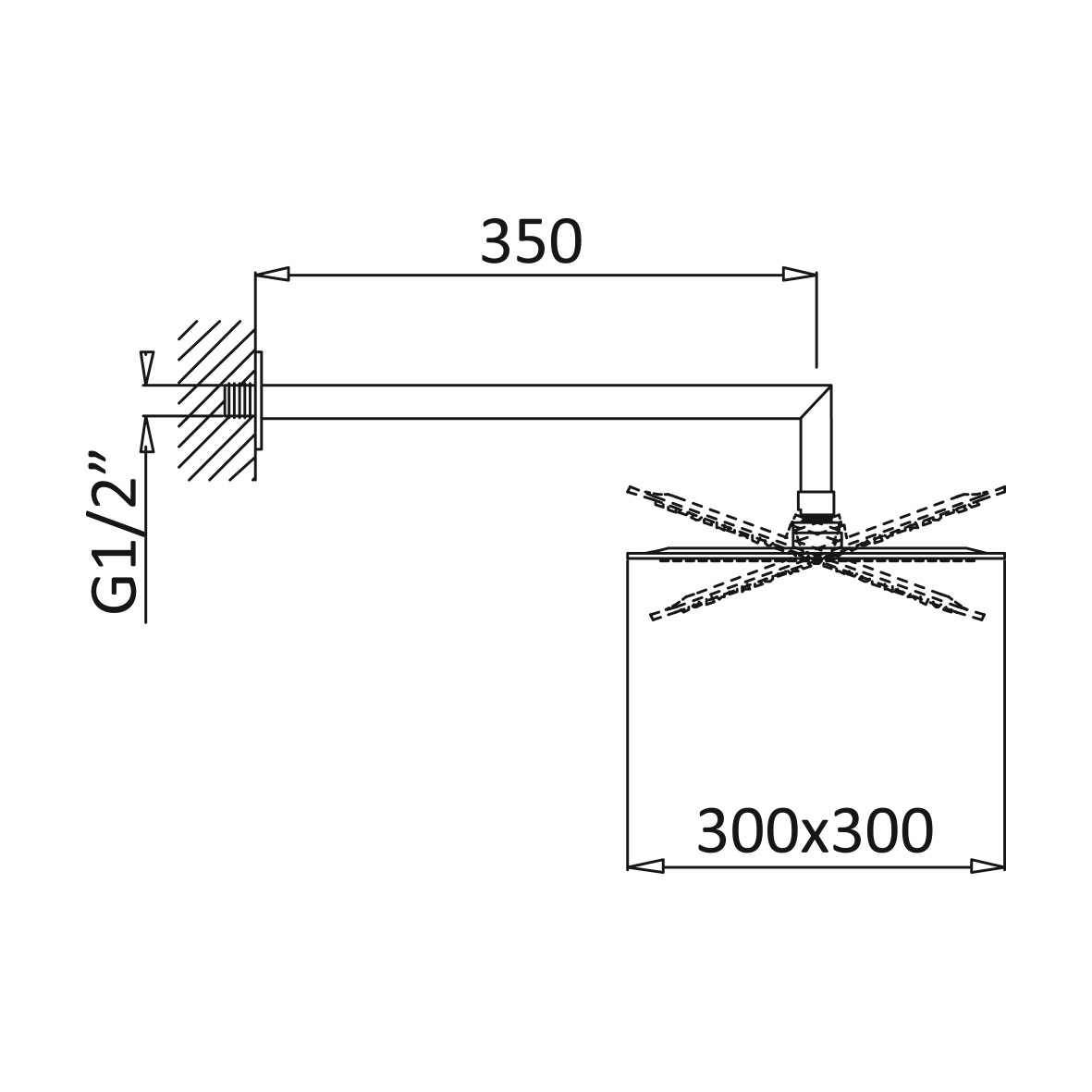 Верхний душ CEZARES PORTA-TDDQ-30-SR