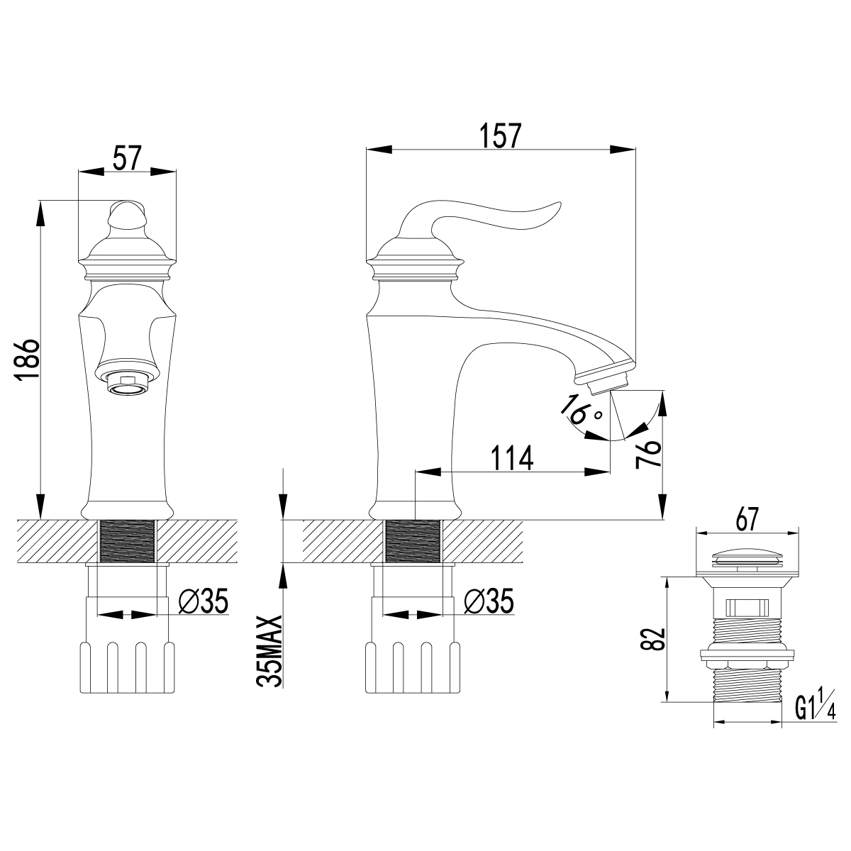 Смеситель для раковины Lemark Brava (LM4706G)