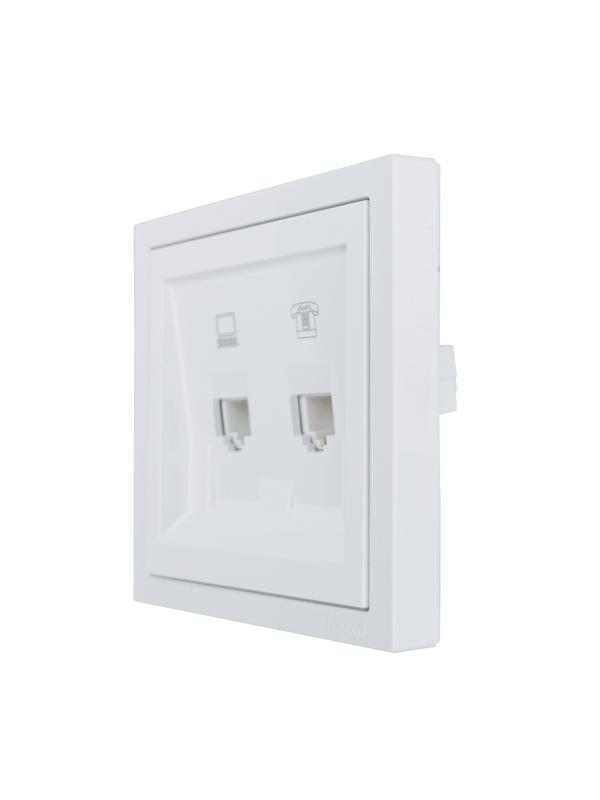 Розетка компьютер+телефон СП ZIMA бел. LEZARD 704-0288-143