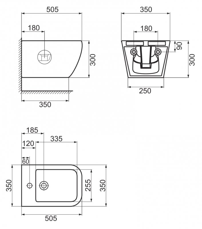 Биде подвесное BelBagno ALPINA BB10100BH