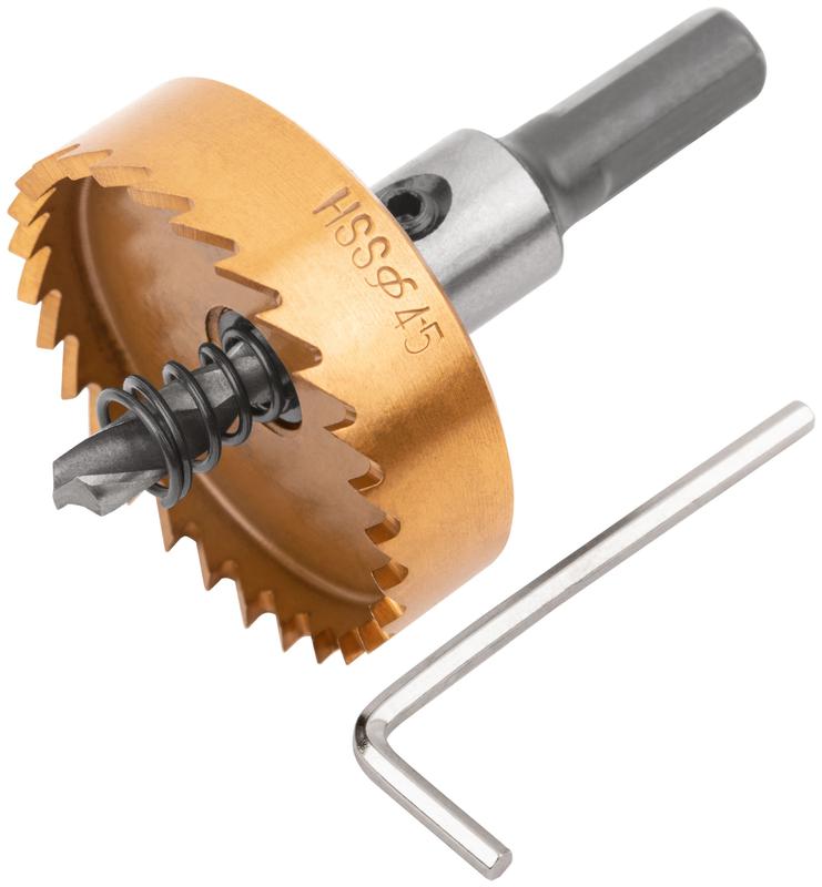 Коронка кольцевая пометаллу HSS сталь титановое покрытие 45мм FIT 36876