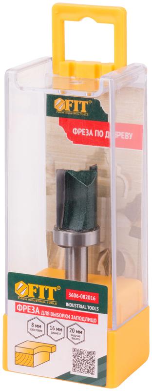 Фреза для выборки заподлицо с верхним подшипником DхHхL=16х20х60мм FIT 3606-082016